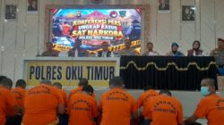 Peredaran Narkoba Dibongkar, Polres OKU Timur Tangkap 20 Tersangka